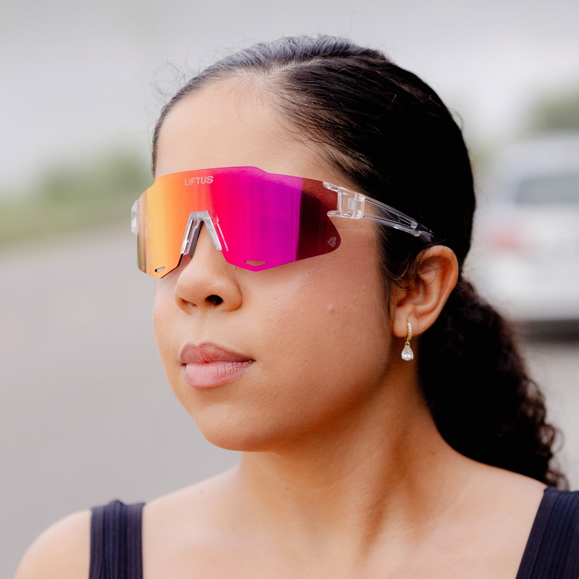 Óculos de Sol Esportivo Liftus Rise - Vermelho e Roxo Espelhado | Transparente