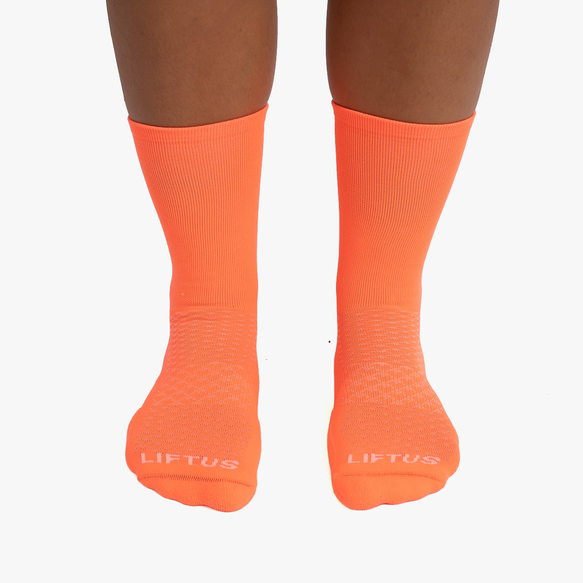 Meia Esportiva Liftus Performance - Cano Alto | Coral Neon