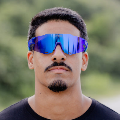 Óculos de Sol Esportivo Liftus Rise - Azul Espelhado | Azul Transparente