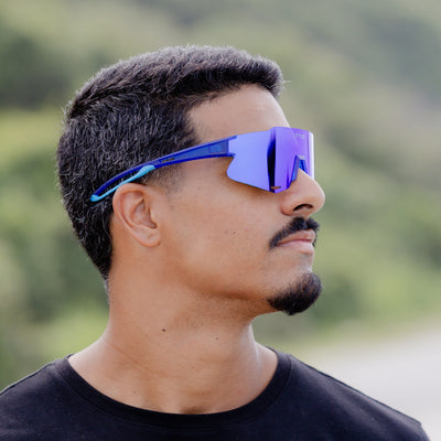 Óculos de Sol Esportivo Liftus Rise - Azul Espelhado | Azul Transparente