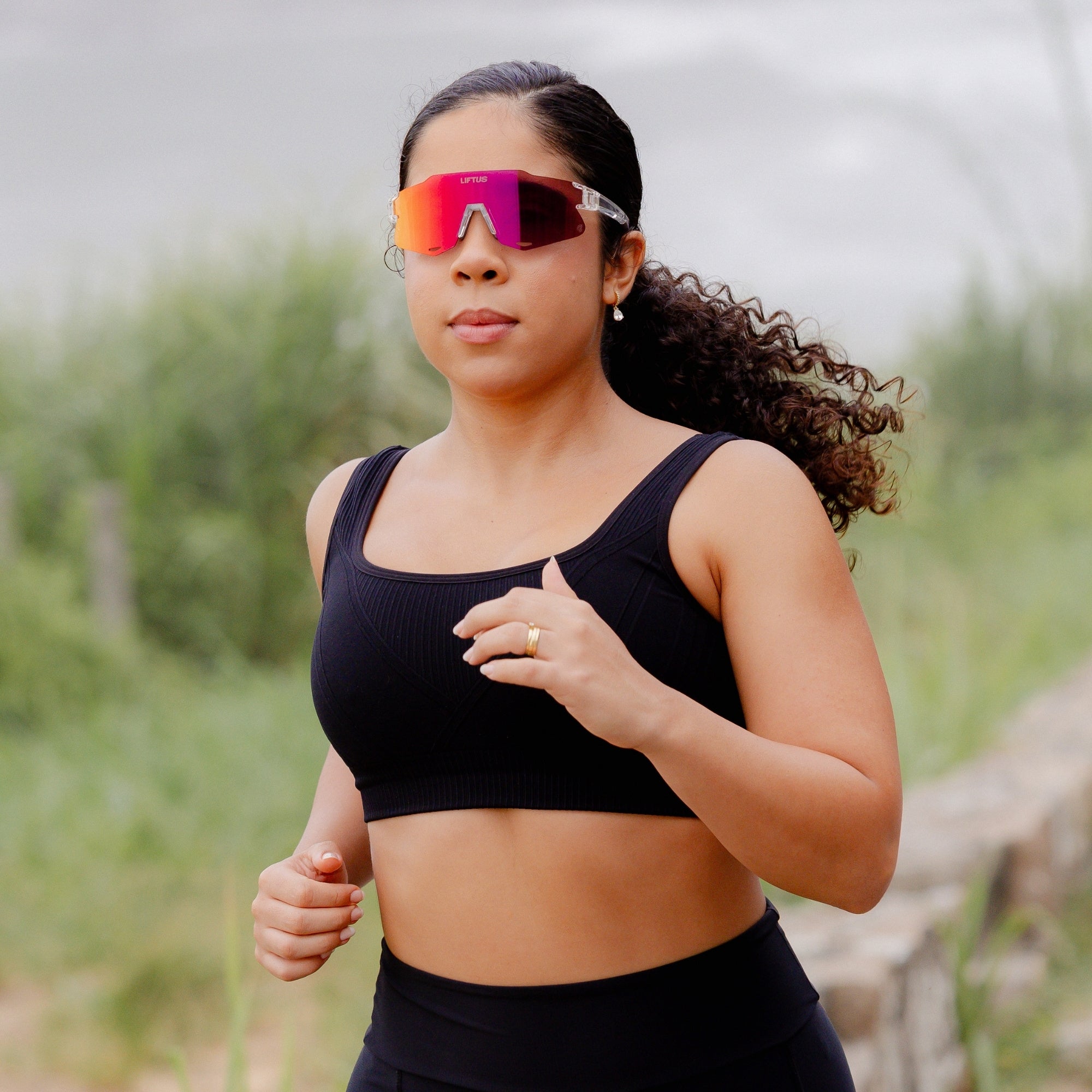 Óculos de Sol Esportivo Liftus Rise - Vermelho e Roxo Espelhado | Transparente