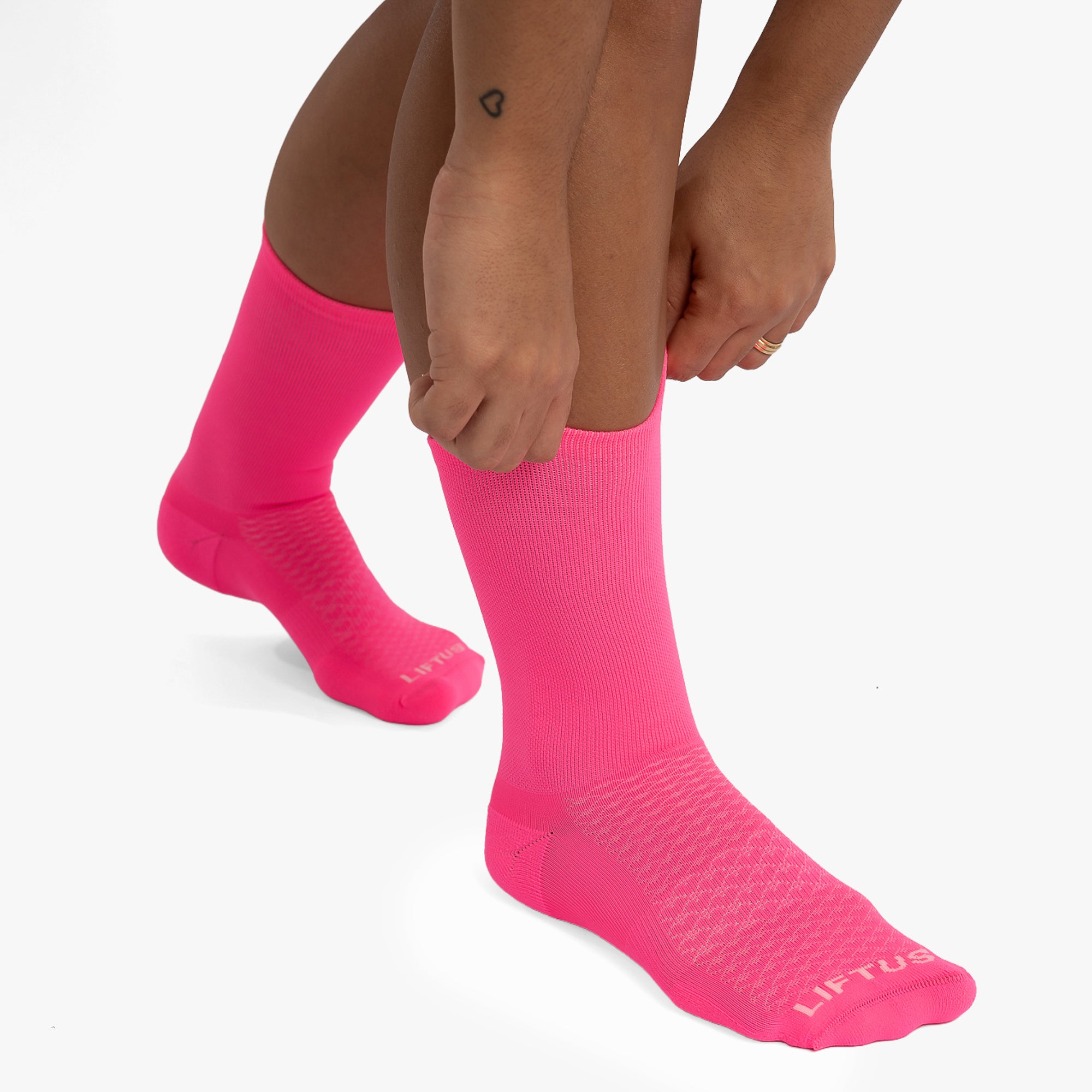 Meia Esportiva Liftus Performance - Cano Alto | Rosa Pink