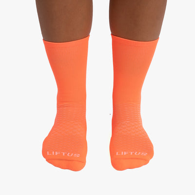 Meia Esportiva Liftus Performance - Cano Alto | Coral Neon
