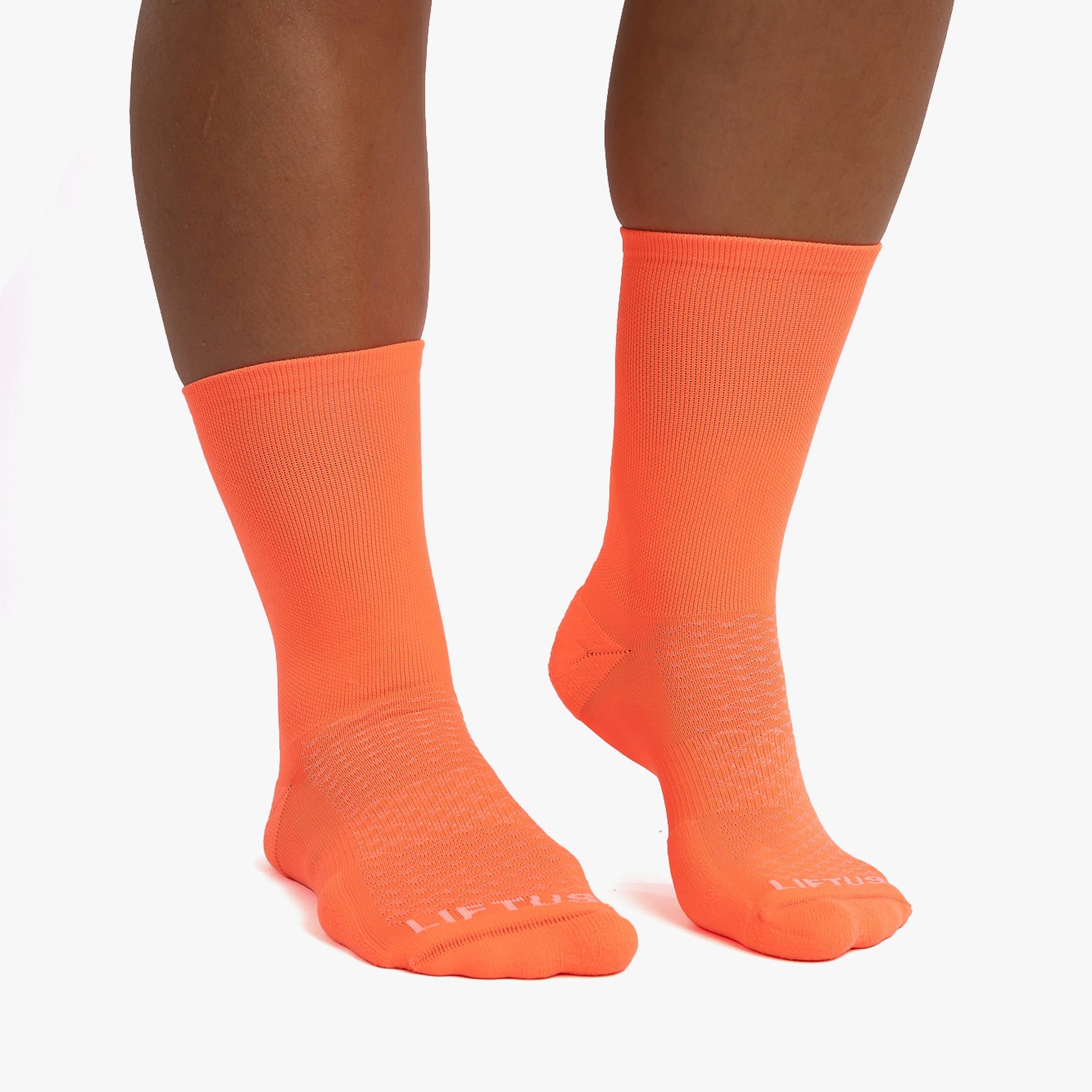 Meia Esportiva Liftus Performance - Cano Alto | Coral Neon