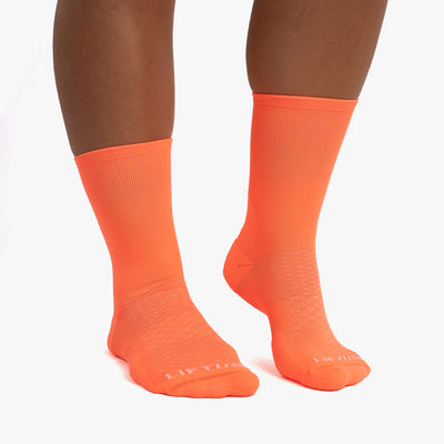 Meia Esportiva Liftus Performance - Cano Alto | Coral Neon