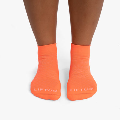 Meia Esportiva Liftus Performance - Cano Curto | Coral Neon