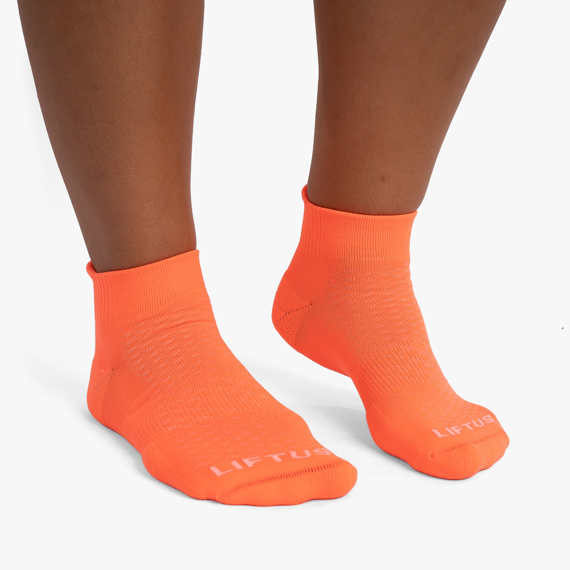 Meia Esportiva Liftus Performance - Cano Curto | Coral Neon
